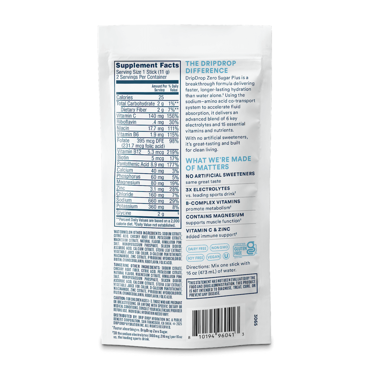 DripDrop Zero Sugar Plus 2-Stick Sample Pack