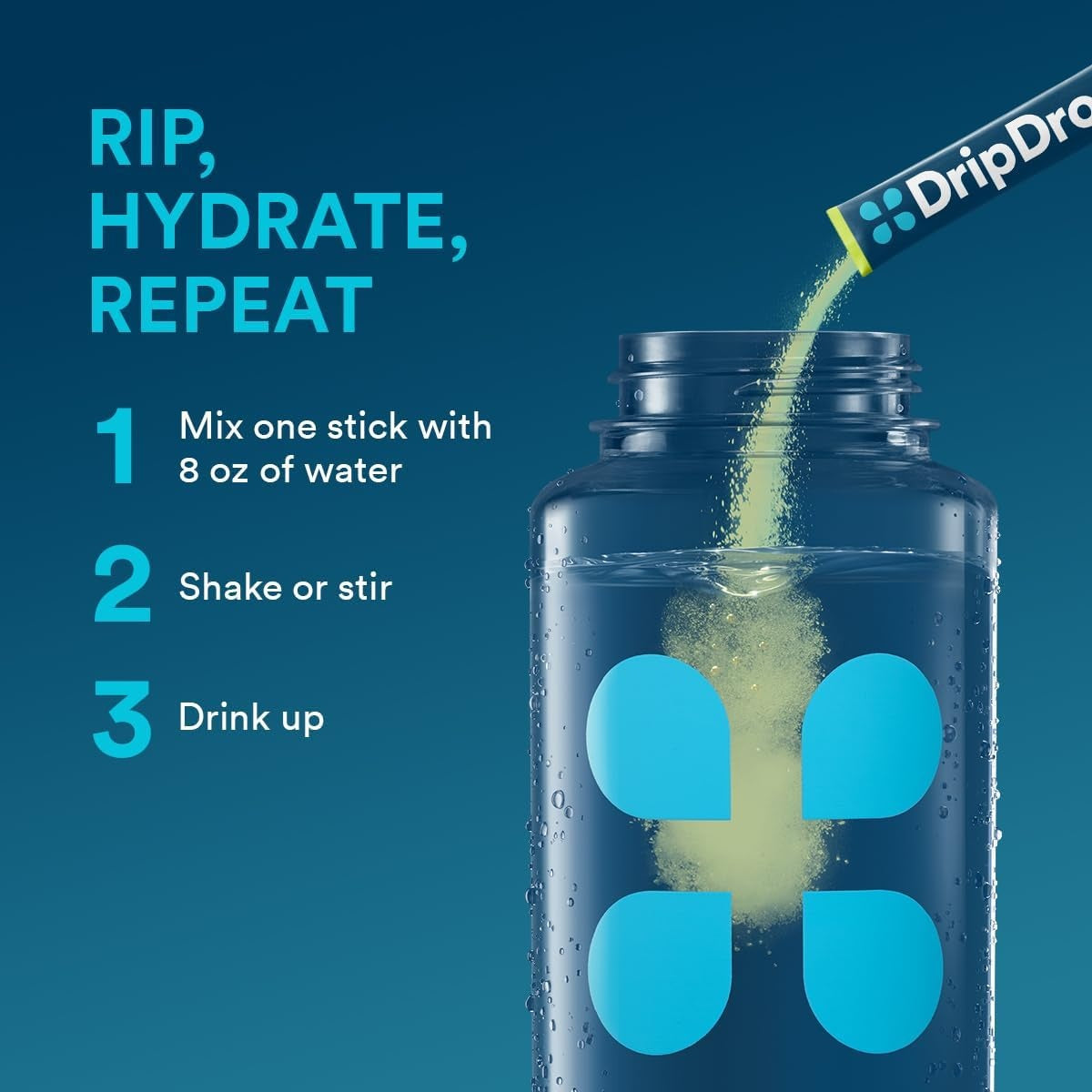 DripDrop Sunburst Variety Pack Electrolyte Powder, 8 oz sticks, 32 count
